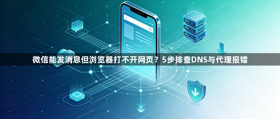 微信能发消息但浏览器打不开网页?5步排查DNS与代理报错1